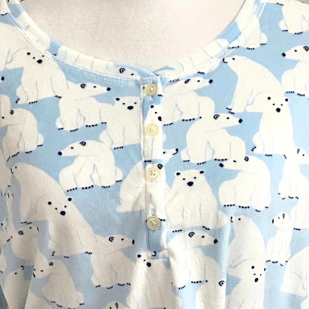 Target Polar Bear Holiday Matching Family Pajama Top Wondershop™ Blue Large - Picture 6 of 9